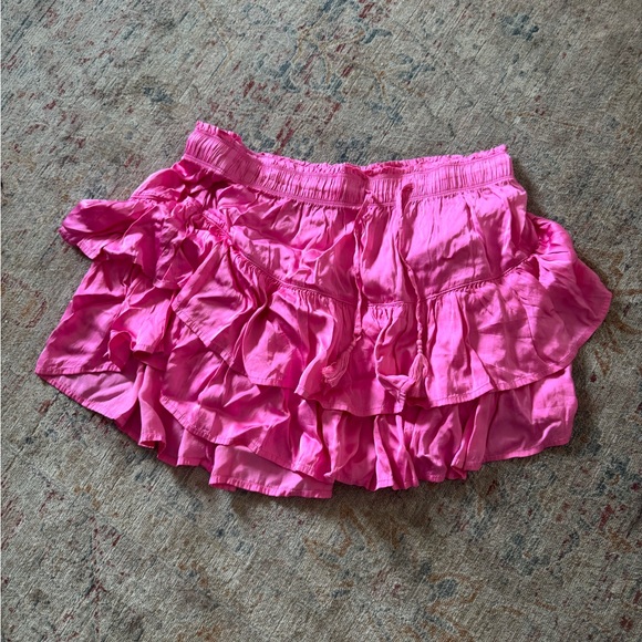 Pink Ruffled Mini Skirt (Aerie) - Picture 1 of 5